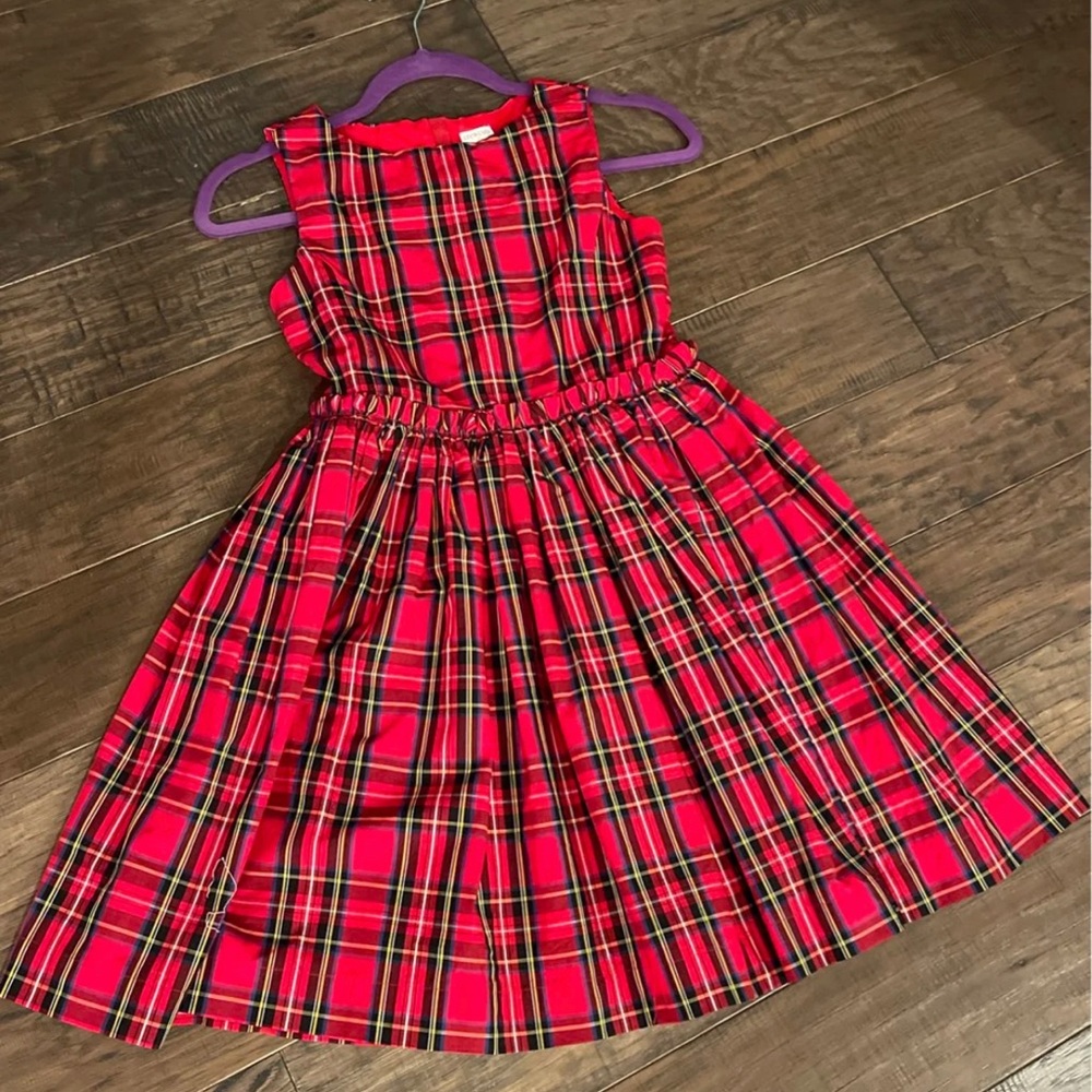 Crewcuts holiday plaid dress size 10